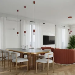 Lampa wisząca Halo 1 ochra czerwona