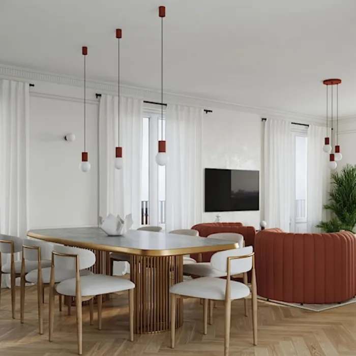 Lampa wisząca Halo 1 ochra czerwona