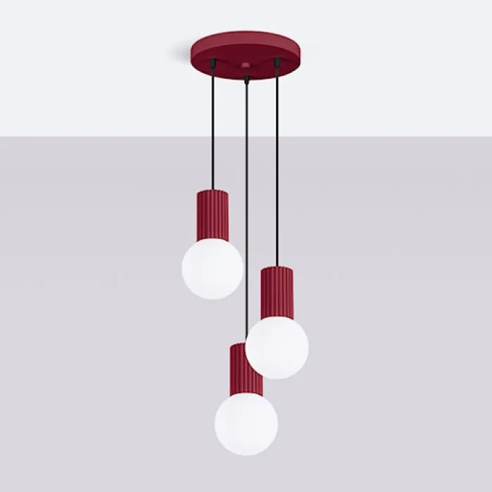 Lampa wisząca Halo 3P burgund