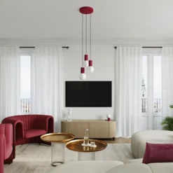 Lampa wisząca Halo 3P burgund