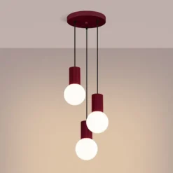 Lampa wisząca Halo 3P burgund