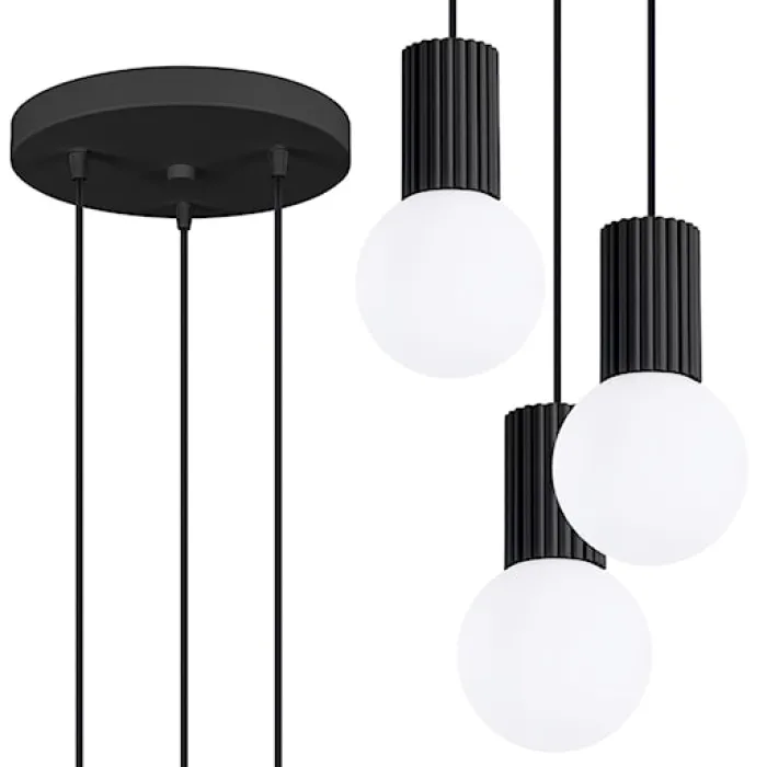 Lampa wisząca Halo 3P czarna