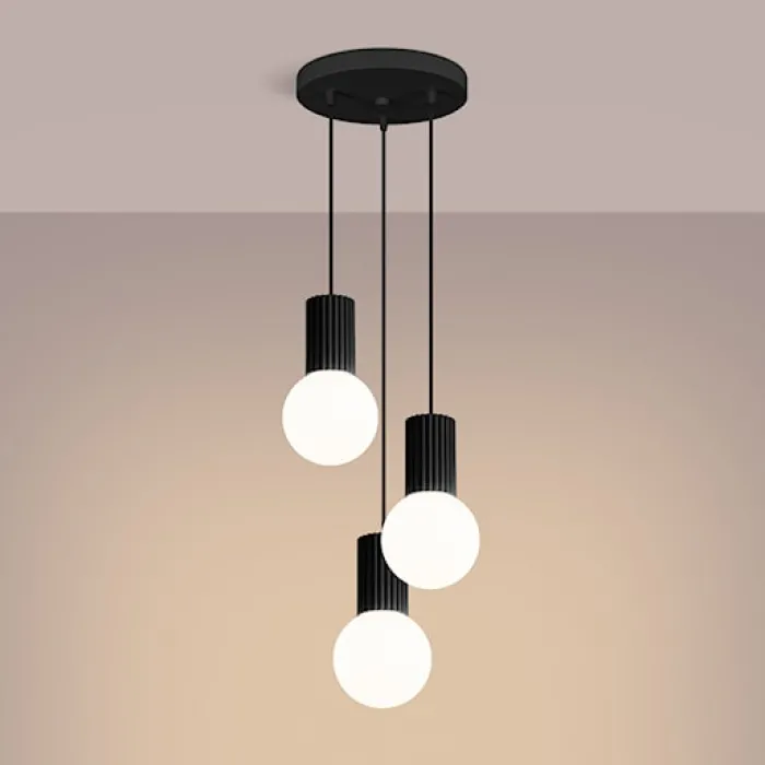 Lampa wisząca Halo 3P czarna