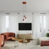 Lampa wisząca Halo 3P ochra czerwona