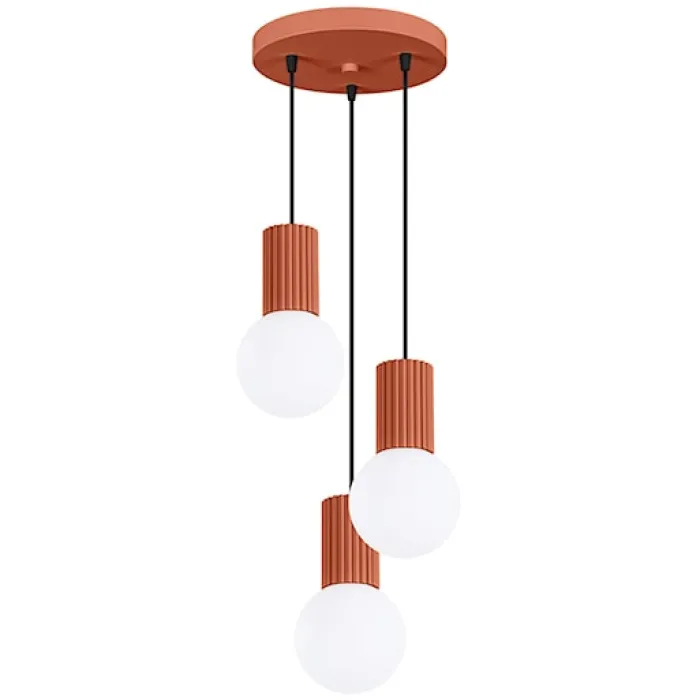Lampa wisząca Halo 3P ochra czerwona