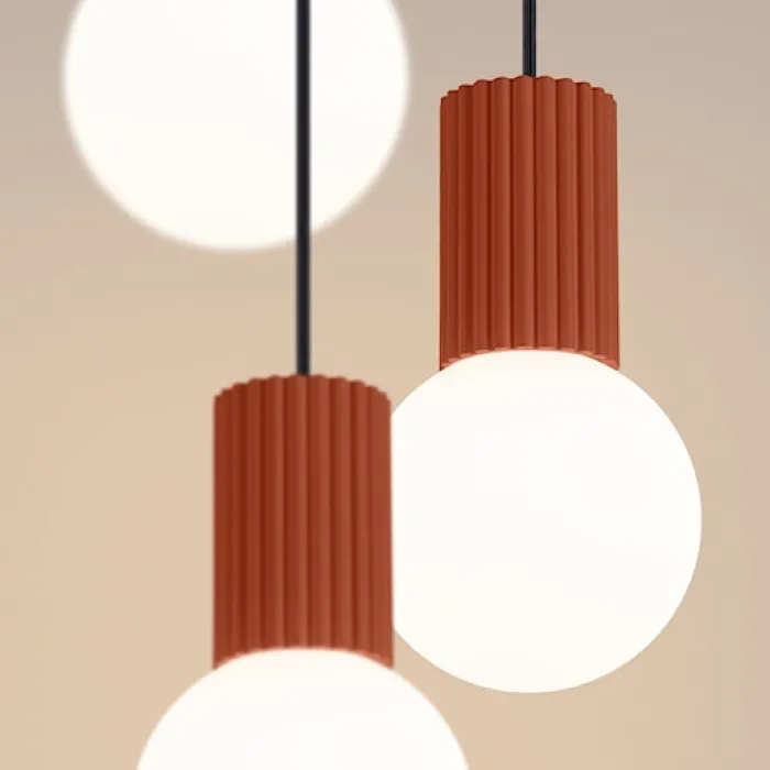 Lampa wisząca Halo 3P ochra czerwona