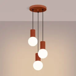 Lampa wisząca Halo 3P ochra czerwona