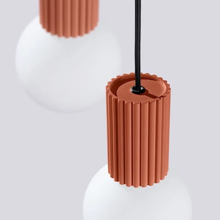 Lampa wisząca Halo 3P ochra czerwona