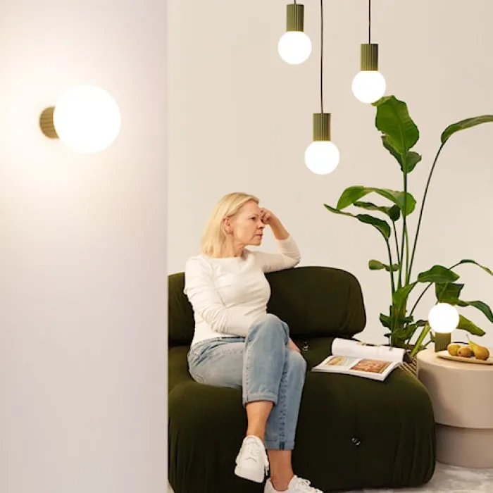 Lampa wisząca Halo 3P zielona oliwka