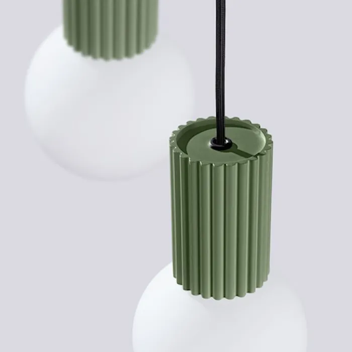 Lampa wisząca Halo 3P zielona oliwka