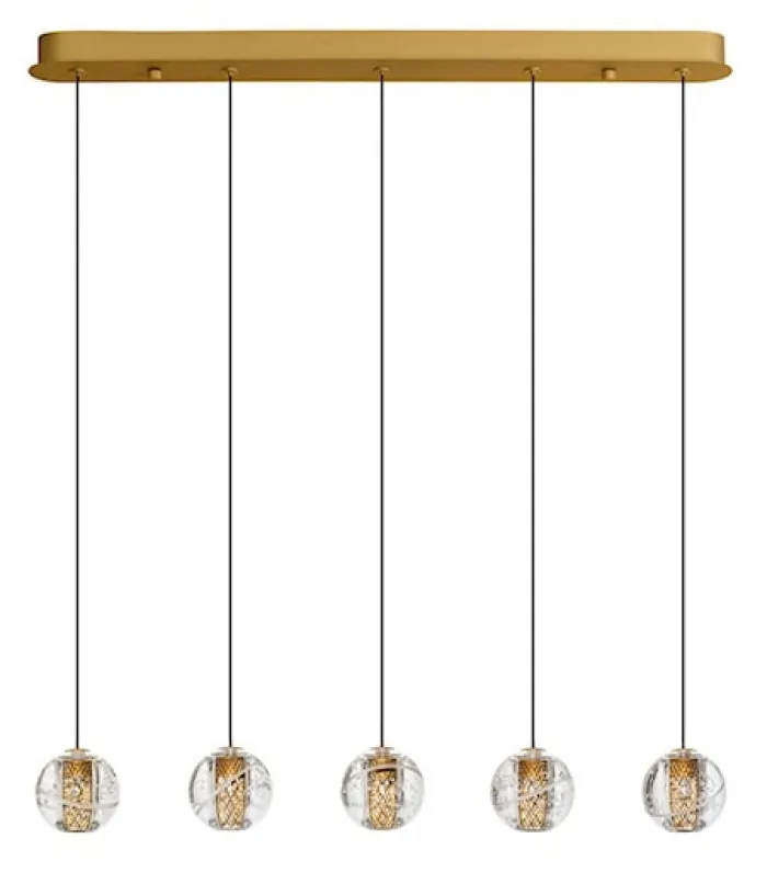 Lampa wisząca Holitt LED x5 złota