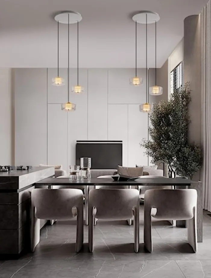 Lampa wisząca Ivoprett LED x3 złoto-biała