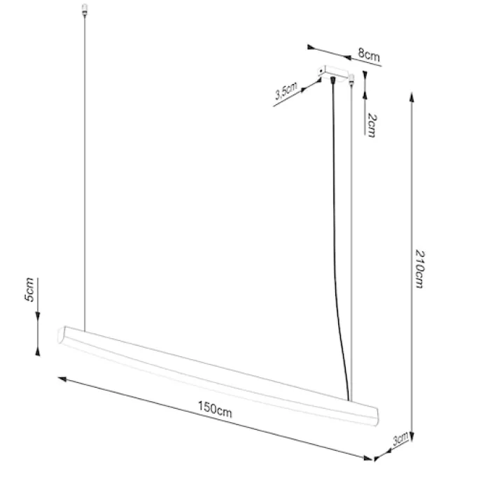 Lampa wisząca Jorun LED 150 cm biała 4000K