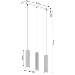 Lampa wisząca Karbon 3L biały