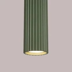 Lampa wisząca Karbon 3L zielona oliwka