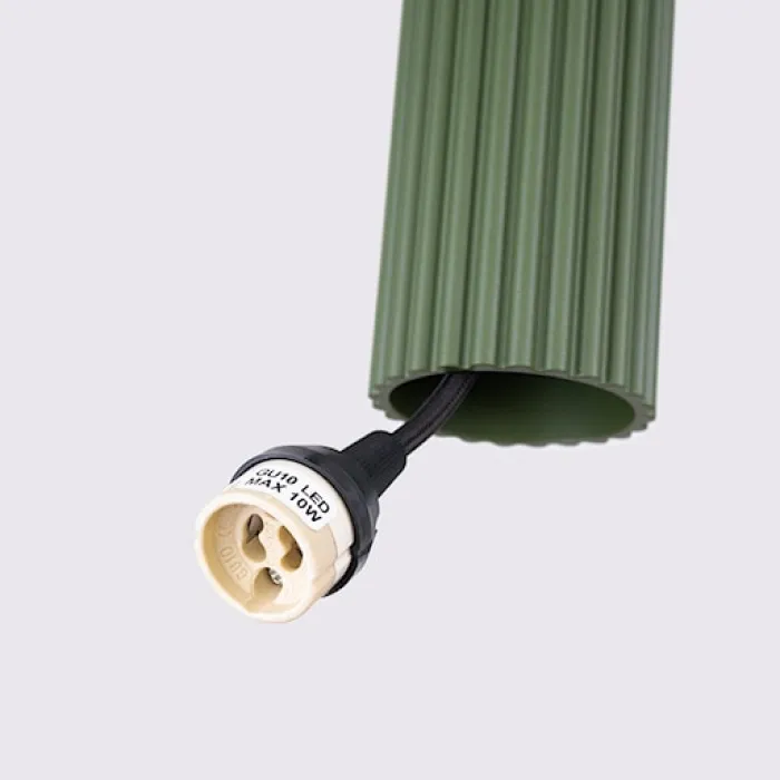 Lampa wisząca Karbon 3L zielona oliwka