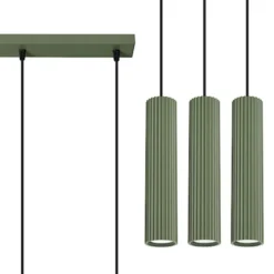 Lampa wisząca Karbon 3L zielona oliwka