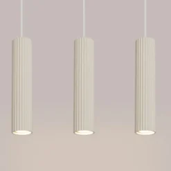 Lampa wisząca Karbon x3 beżowa