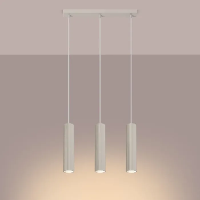 Lampa wisząca Karbon x3 beżowa