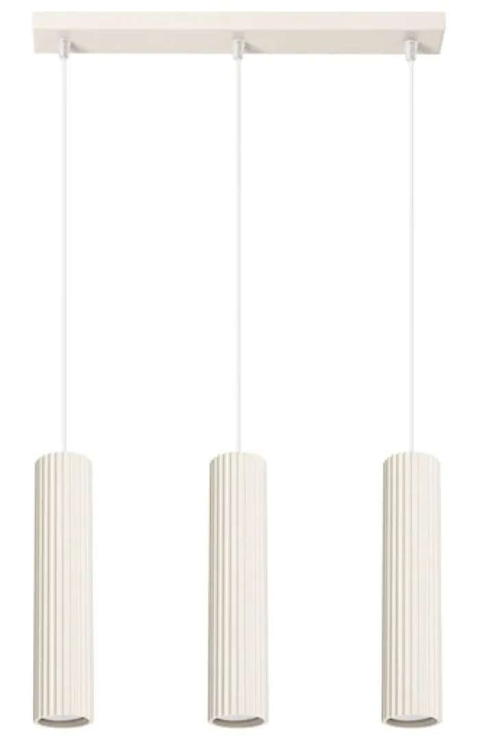 Lampa wisząca Karbon x3 beżowa