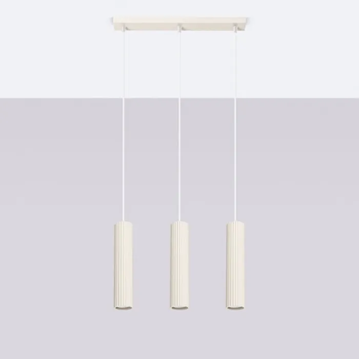 Lampa wisząca Karbon x3 beżowa