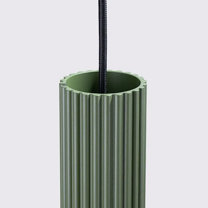 Lampa wisząca Karbon 2 zielona oliwka