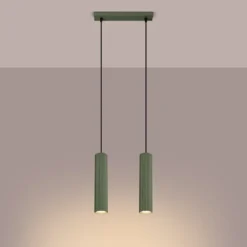 Lampa wisząca Karbon 2 zielona oliwka