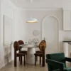 Lampa wisząca Kessov LED brązowo-biała