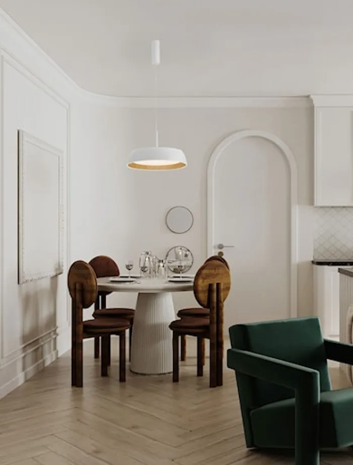 Lampa wisząca Kessov LED brązowo-biała