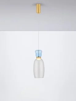 Lampa wisząca Kiands LED x1 niebiesko-złota