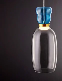 Lampa wisząca Kiands LED x1 niebiesko-złota
