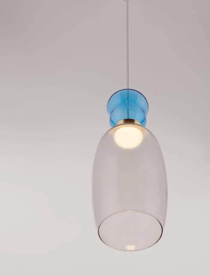 Lampa wisząca Kiands LED x1 niebiesko-złota