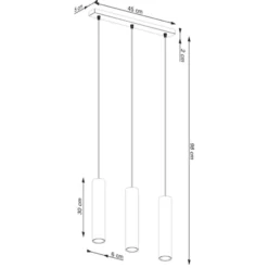Lampa wisząca Lagos 3L beżowa