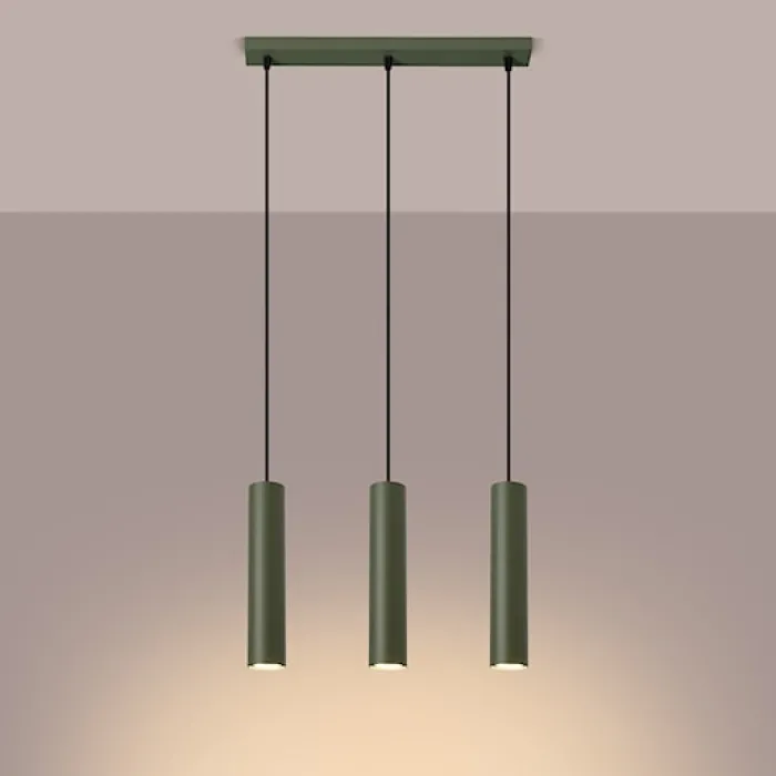 Lampa wisząca Lagos 3L zielona oliwka