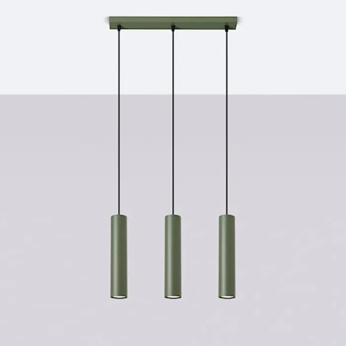 Lampa wisząca Lagos 3L zielona oliwka