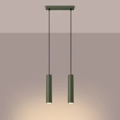 Lampa wisząca Lagos 2 zielona oliwka
