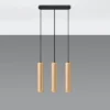 Lampa wisząca Lino 3L naturalne drewno