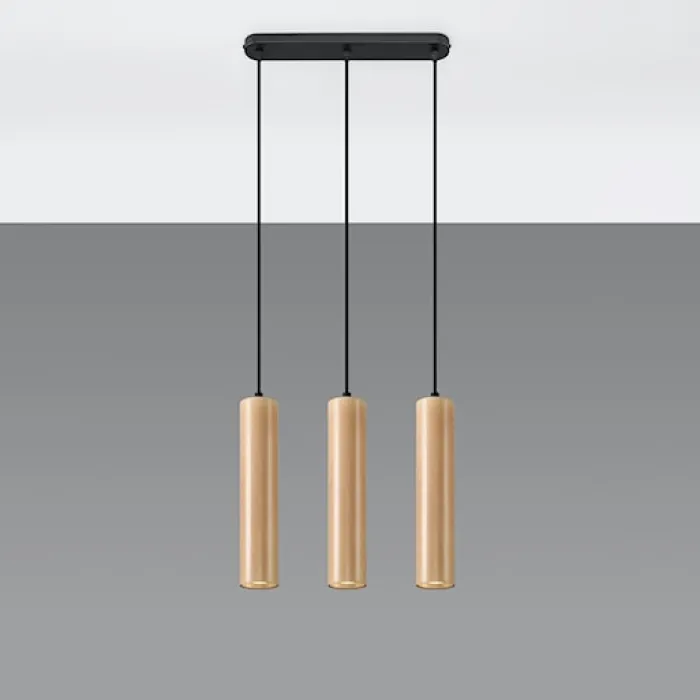 Lampa wisząca Lino 3L naturalne drewno