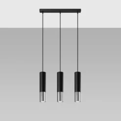 Lampa wisząca Loopez 3L czarny/chrom