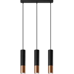 Lampa wisząca Loopez 3L czarny/miedź