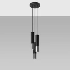 Lampa wisząca Loopez 3P czarny/chrom