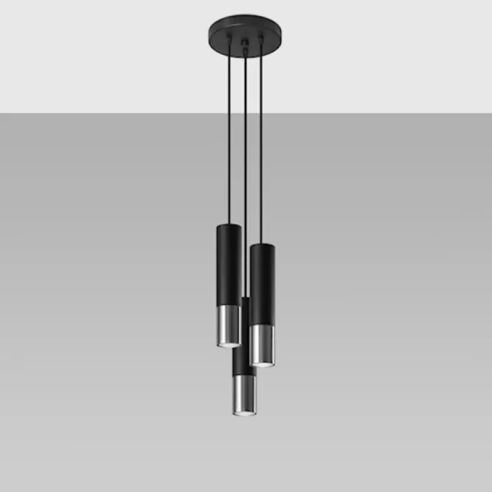 Lampa wisząca Loopez 3P czarny/chrom