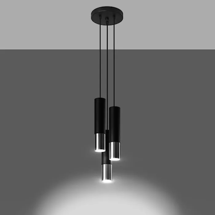 Lampa wisząca Loopez 3P czarny/chrom