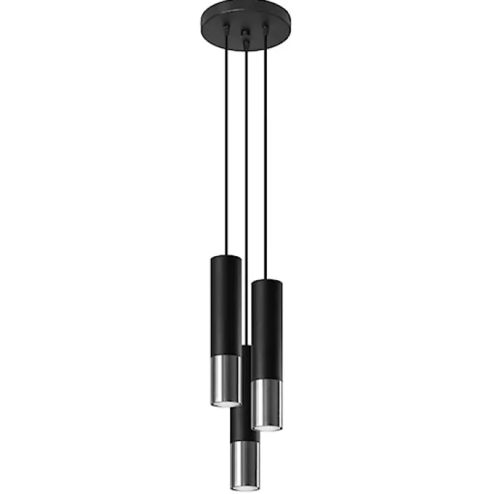 Lampa wisząca Loopez 3P czarny/chrom