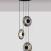 Lampa wisząca Lynoll LED na okrągłej podsufitce x3 czarna