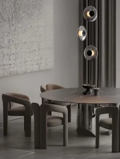 Lampa wisząca Lynoll LED na okrągłej podsufitce x3 czarna