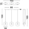 Lampa wisząca Lynoll LED x3 czarna