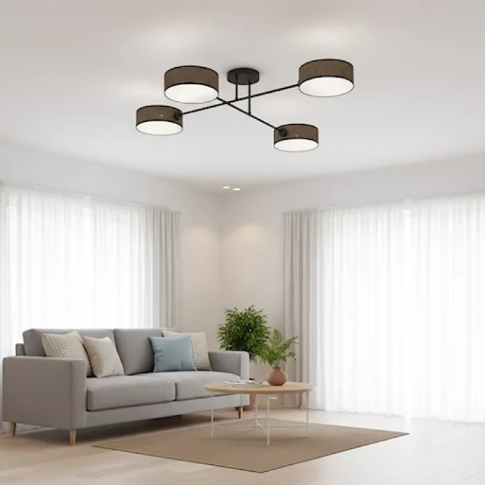Lampa wisząca Maga x4 czarno-brązowa