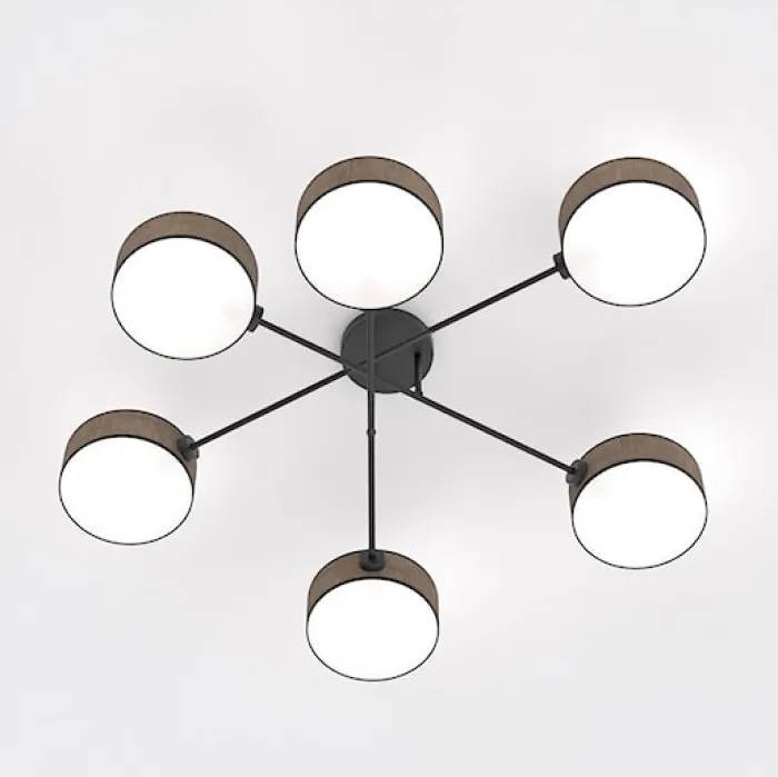 Lampa wisząca Maga x6 czarno-brązowa