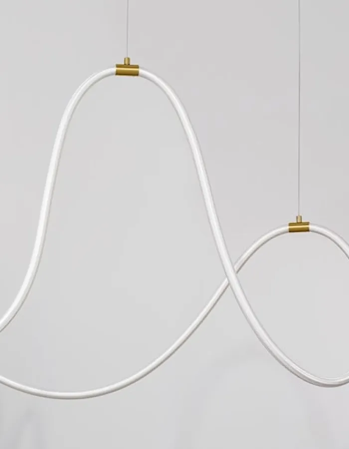 Lampa wisząca Mislumes LED złoto-biała